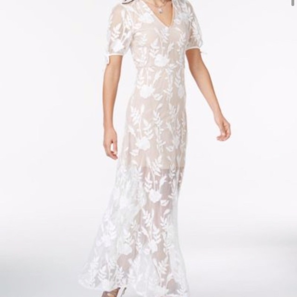 ENDLESS ROSE |L| Floral Sheer Illusion Maxi Dress